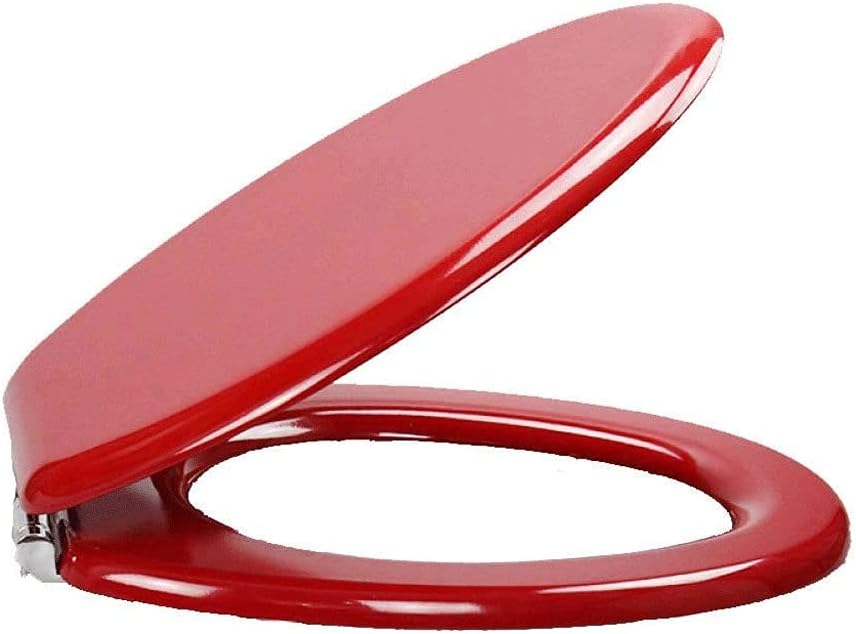 Toilet Lid - Seat Will Slow Close and Never Come Loose, Round, Enameled Wood