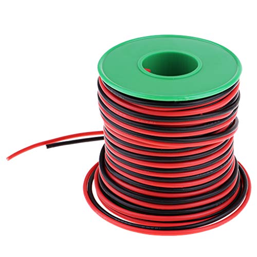 F Fityle 20AWG Cabo De Fio Flexível De Silicone 150 Fios 600V 200 ℃ Vermelho + Preto 30m / 98Ft