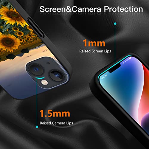 Uiaoiais Compatible With Iphone 14 Case,Field Of Blooming Sunflowers Phone Case For Woman Man Tpu Soft Shockproof Protective Case Cover Designed For Iphone 14 6.1 Inch #TOP3