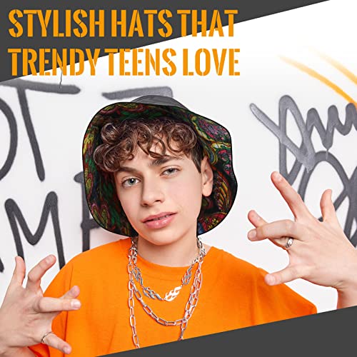 Sombrero de Pescador Reversible Unisex de Moda con Patrón de Cachemir Gorro Colorido de Cubo Plegable de Doble Cara Accesorios de Colores para Verano Playa - imagen 4