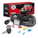 Nilight Remote Wiring Harness for LED Light Bar Wireless Strobe Flash Work Driving Lights 12V 20A 14AWG Remote Controller On Off Switch Waterproof Power Relay Blade Fuse-1 Lead