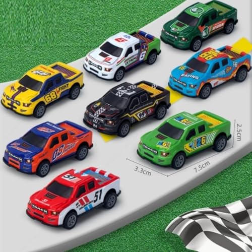 Image of SHAKTISM Die Cast Metal Toy Cars Set - 1:43 Scale Pull Back Action Cars with Open Doors, 4 Model Designs, Mini Vintage Car Collection for Kids Boys Girls, Gift Toy (Die-Cast Truck Set 12Pcs)