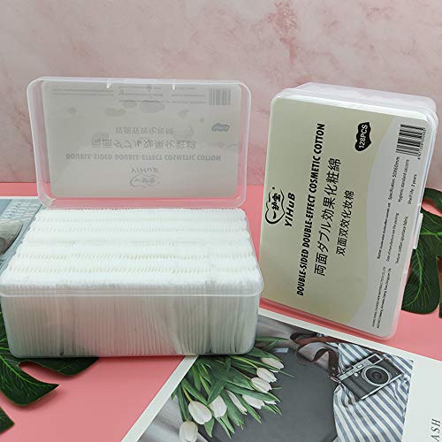Dabey Almofadas de algodão, 128pcs Almofadas de algodão Removedor de maquiagem Almofadas removedor d