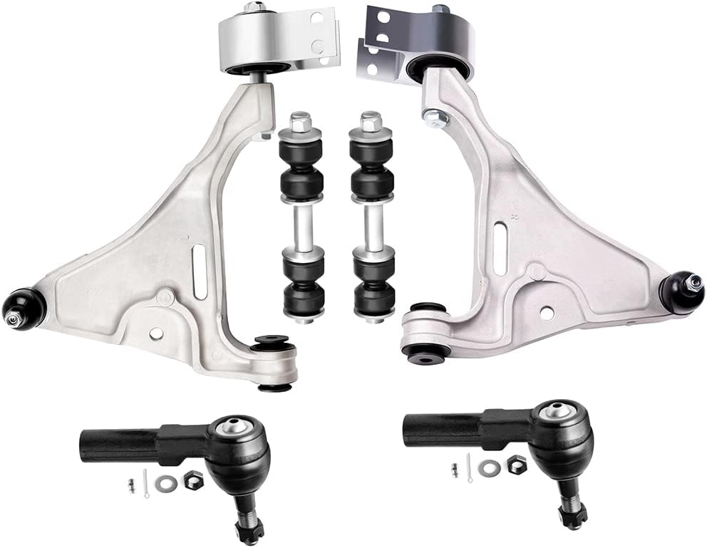 SCITOO 6pcs Front Suspension Kit Lower Control Arm And Ball Joint Outer Tie Rod End Sway Bar End Link Replacement for 2006-2011 for Buick Lucerne for Cadillac DTS