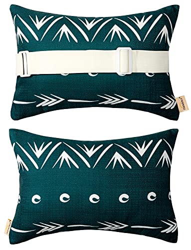 Lounge Chair Head Resting Pillows, Aderonideck Chair Head Waterproof Pillows with Insert Garden Furniture Neck Lumbar Attachment,2Pack 11"*16