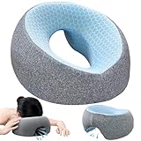 Ergonomisches Massage-Gesichtskissen aus Memory-Schaum, Atmungsaktives Eis-Seide Kissen mit Gesichtsausschnitt & abnehmbarem Bezug, Kopfstütze für Massagebett, Spa & Zuhause