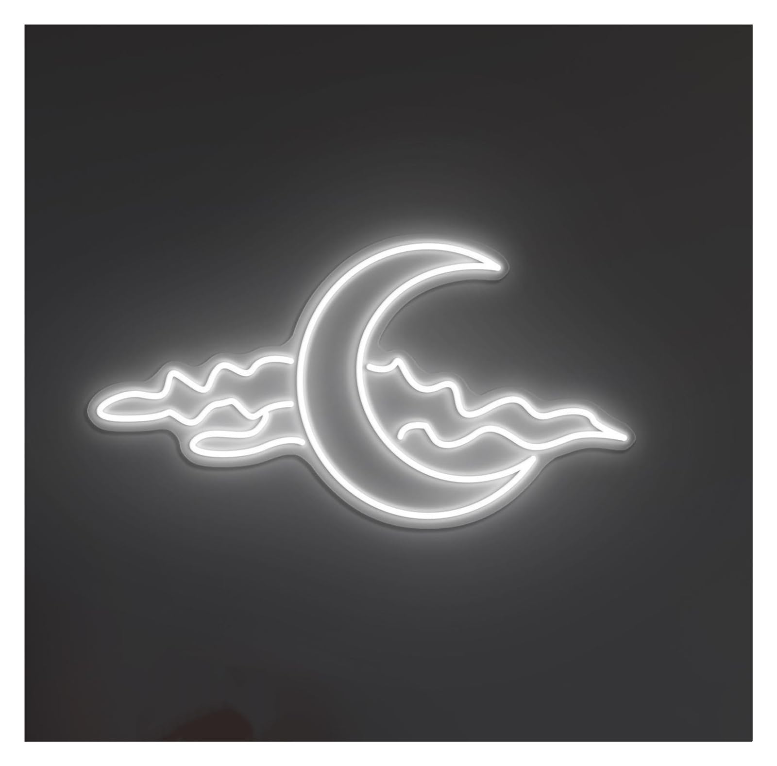 RONGCH Hanging Art Signs Moon and Cloud Neon Sign Dreamy Night Decor for Bedroom Nursery Cozy Home Spaces Room Game Pet Store Birthday Party 48cm