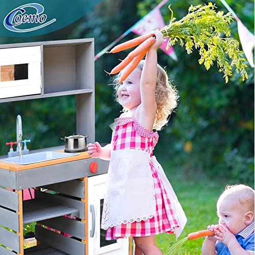 Coemo Matschküche ROSI, Kinder-Outdoor-Spielküche aus Massivholz, Gartenküche mit Wasserwanne, Buddel- & Matschtisch für… – Bild 8