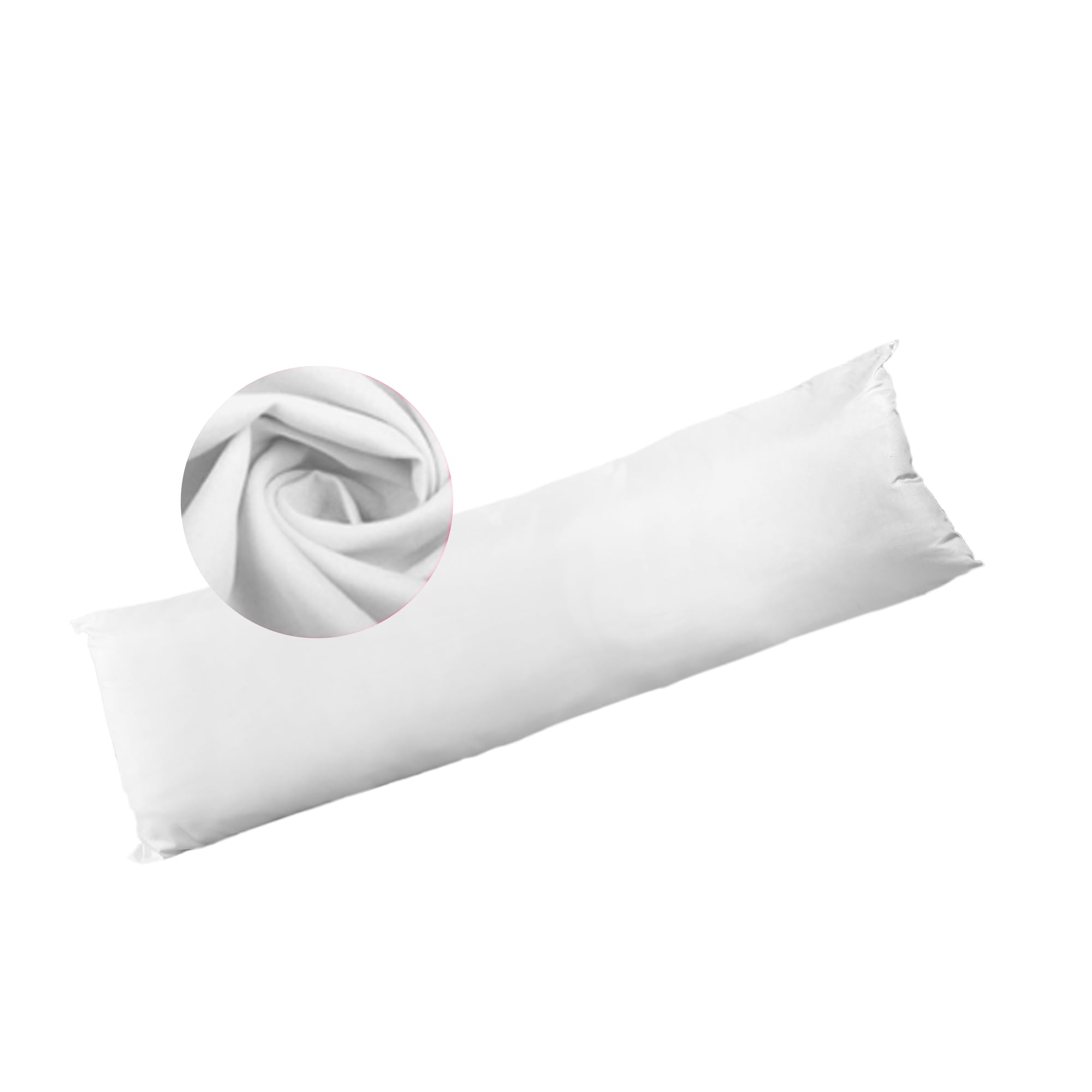 Sleep&Snuggle Bolster Pillow Hollowfibre Filled with Free Pillowcase Hypoallergenic Soft Long Pregnancy Pillow for Side Sleeper, Back, Neck, Maternity Support Full Body Pillow(White, King 5Ft)