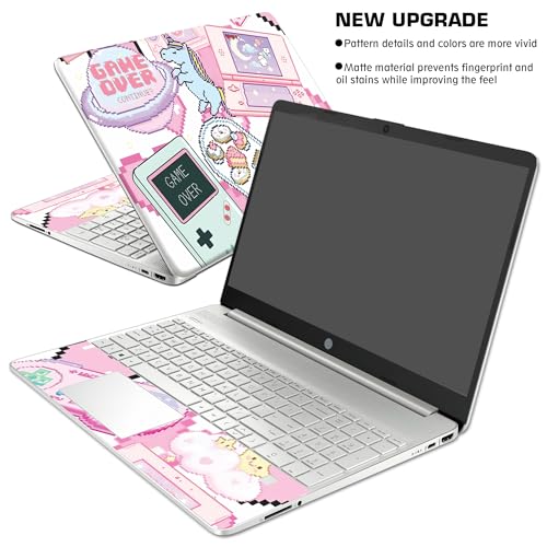 Laptop Skin Decal HP 15.6" - Kawaii Pixel Laptop Cover Sticker No Cutting Required, No Bubble, Waterproof, Scratch Resistant - Including Wide Screen and Wrist Pad - Thumbnail 3