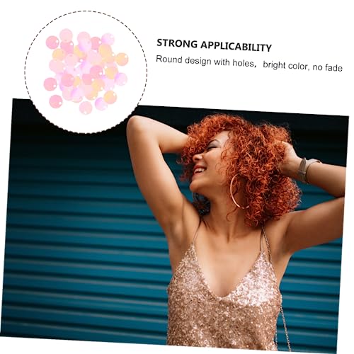 VILLFUL 1 Pacote/45G Sinfonia Orifício Para Pendurar Acessórios Vermelhos Lantejoulas Vermelhas Lant