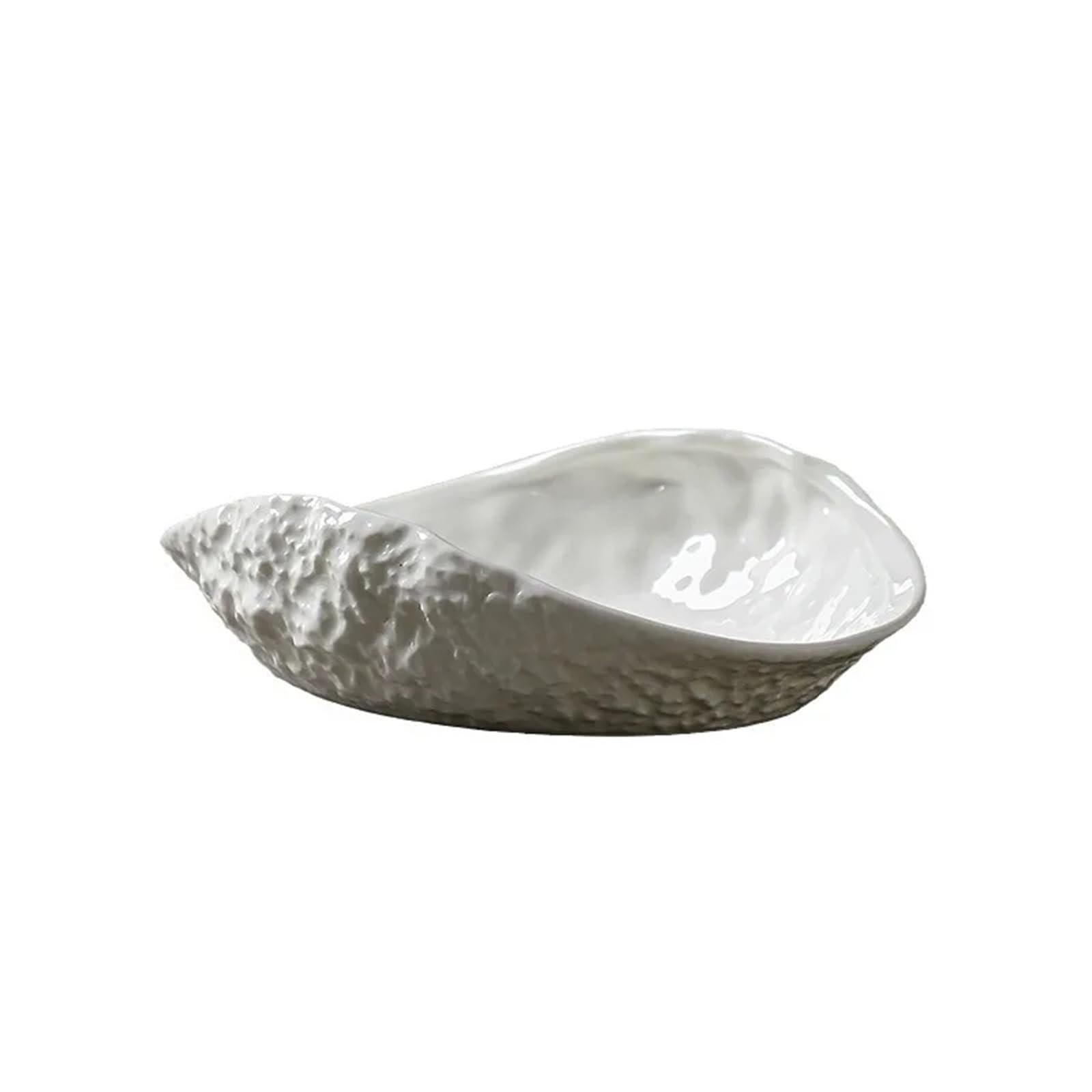 Piatto in ceramica a forma di conchiglia con motivo a roccia e finiture dorate, for pesce al vapore, zuppe, macedonia e dessert(A-L)