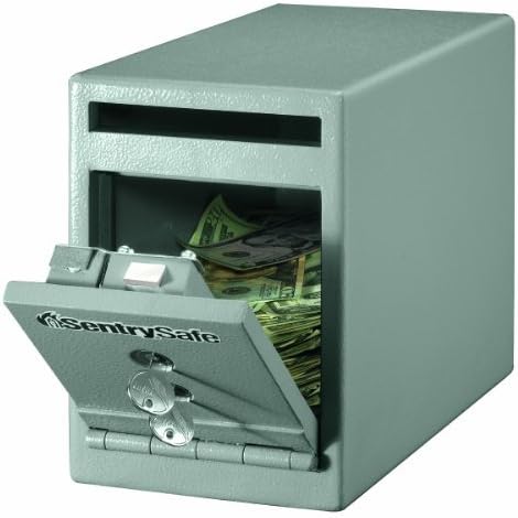 Sentry Safe UC-025K Dual Key Lock Under Counter Safe - 7 L - Key Lock - 8.5" x 6" x 12.3" - Gray