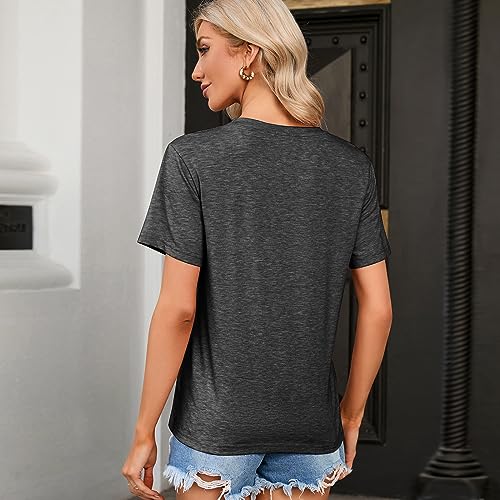 Image of Women's Casual Warning Girls Trip in Progress T-Shirt Casual Crewneck Short Sleeve Graphic Tee