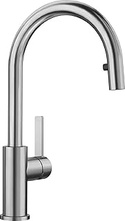 BLANCO CANDOR-S 523121 Grifo monomando de cocina con cabezal de manguera extraíble, alta presión, acero inoxidable macizo cepillado