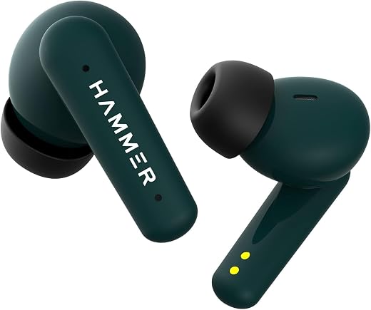 HAMMER Airflow Plus TWS Earbuds with Bluetooth 5.1, Smart Touch Control, Type-C Charging, IPX4 Rated SweatProof, Stereo So...