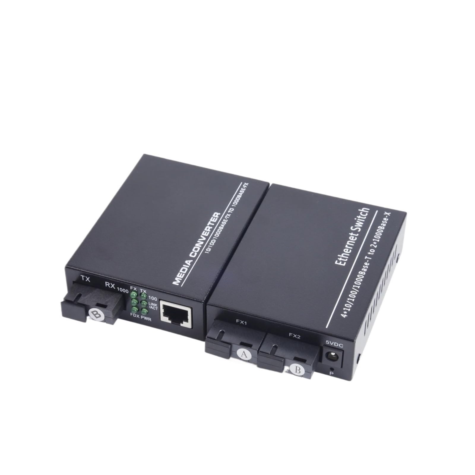 1 paire de convertisseurs média fibre Gigabit 10/100/1000 Mbps monomode | 20 km 2 fibres vers 2 ports RJ45 UPC/contact physique coudé SC(100M Converter)