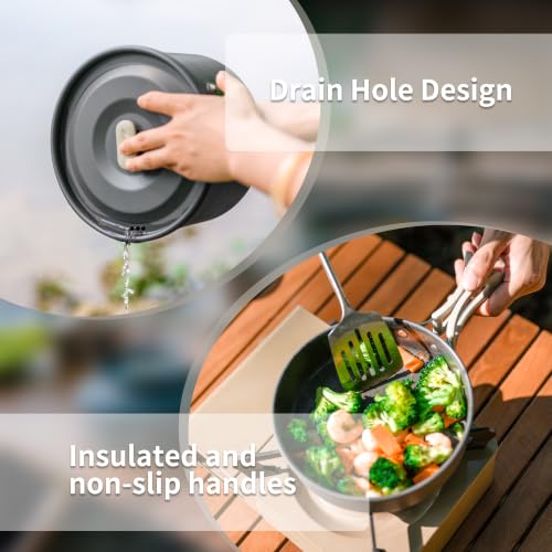 Naturehike Camping Cookware Set Mess Kit for Backpacking Gear Camp Cooking Set Camping Pots and Pans Set for Outdoor Backpacking Camping Hiking Picnic - Image 7