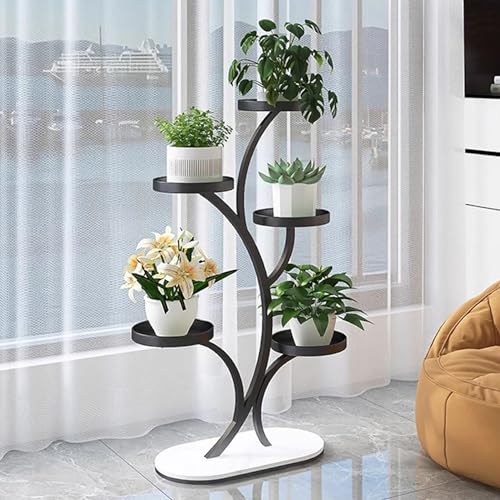 Support à plantes en métal à 5 niveaux avec roulettes pour optimiser votre espace intérieur