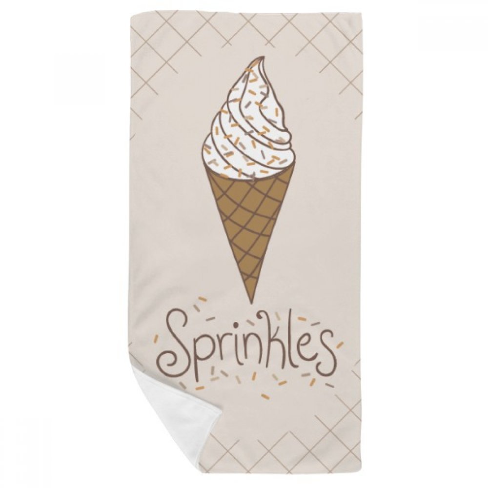 Serviette de bain crème et chocolat 35x70cm douce avec aiguille colorée