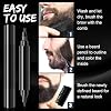 Beard Pencil Filler for Men Black - Beard Pen With Beard Brush & Comb, Barber Pencil Dual-Head, Sweat-Proof & Waterproof Beard Filler Grooming Kit for Men, Gifts for Men (Dark Brown)