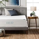 LUCID 14 Inch Memory Foam Mattress - Triple-Layer - 5.3 Pound Density Ventilated Gel Memory Foam - CertiPUR-US Certified - 10-Year U.S. Warranty - King