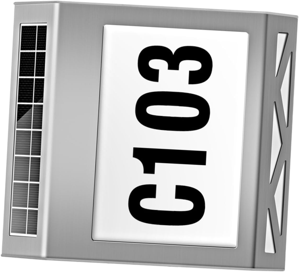 1set Solar Door Number Light Address Plaque for Outdoor Use Solar Lamp for Garden Patio and Pathway