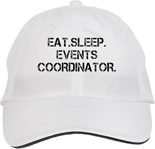 Makoroni - EAT Sleep EAT Sleep Events Coordinator Hat Adjustable Cap, DesU2 White