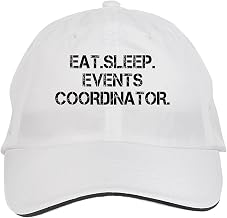 Makoroni - EAT Sleep EAT Sleep Events Coordinator Hat Adjustable Cap, DesU2 White