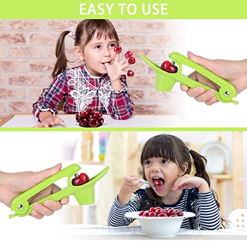 Cherry Pitter - Heavy-Duty Olive And Cherry Pitters Corer Tool With Space-Saving Lock Design, Multi-Function Cherries Stoner Seed Remover Tool For Making Cherry Jam (Green) #TOP1
