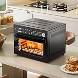 KOMORE 30L Digital Air Fryer Oven, 18 in 1 Presets Large Dual-Cook Airfryer Countertop Convection Oven Low Fat Oil-Less Cooking, Timer & Temperature Control with Window, 4 Accessories, 1800W, Black. - Image 5