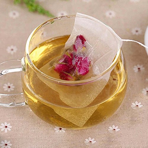 VANKER Bolsita de té de las hojas 100pcs 5.5cm * 6cm de Cuerda del sellado caliente de té vacía bolsas de filtro de papel Hierba