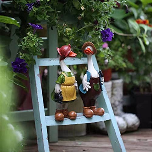 Felyhos Couple Duck Statues For Garden, Unique Funny Outdoor Garden Decorations Sculpture, Resin Collectible Garden Figurines(2 Pack) #TOP4