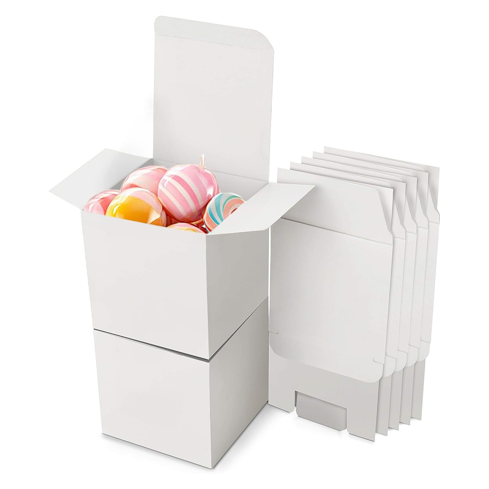 15 Stück Geschenkboxen Aus Kraftpapier - 15x15x15 Cm | Faltbare Schachteln Zum Selberbauen