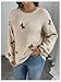 BEAUDRM Women's Plus Size Sweater Butterfly Embroidery Pullover Sweaters Long Sleeve Crew Neck Knit Tops Khaki 3X-Large Plus