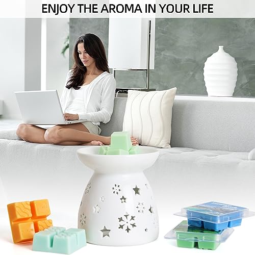 Duftwachswürfel Set, Duftwachs für Kerzen Wärmer, Wax Melts für Duftlampe, Vegan Wachsschmelzen, handgefertigte Sojawachsschmelzen, Geschenkset für Muttertag, Weihnachten, Geburtstag, 4 Stück