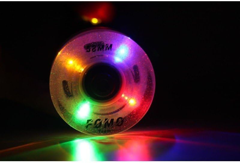 STD Skates & Wheels - Wheels STD Model Fox Glass Light Spark - Transparent - Set of 8 Wheels+16 Bearings - 65mm x 35mm 78A - Quad Street Roller Skate Accessories