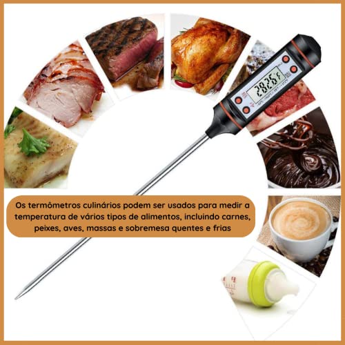 Termômetro Culinário Digital Espeto Alimento Cozinha Forno Liquidos Geladeira Chocolate Churrasco ol