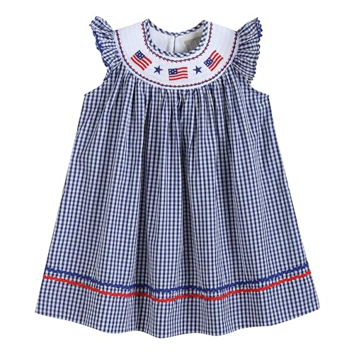Baby and Girls USA 4th of July Smocked Bishop Dress