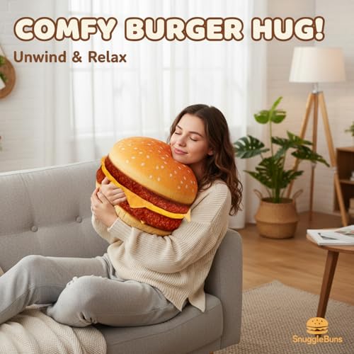 Almohada de hamburguesa anticuello rígido cojín de felpa ergonómico sofá 7