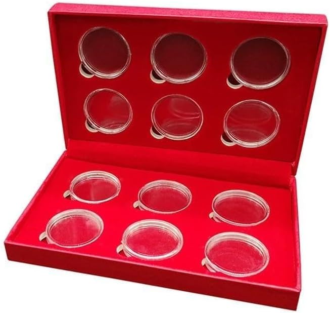 Coin Storage Box for Commemorative 27mm Round Capsules Square PS Plastic Holder Air Tight Collection Organizer Display Case Protective Container