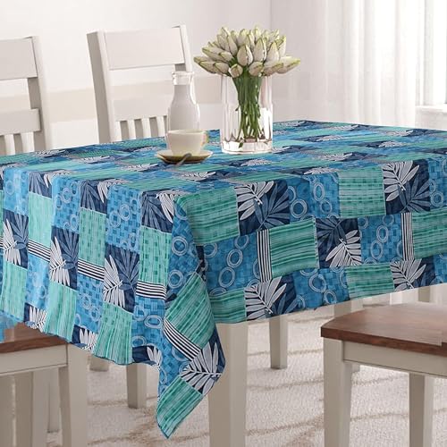 Image of PVC Self Design Waterproof Table Cover for Dining Table (6 Seater (54 inch x 78 inch), Multicolor)