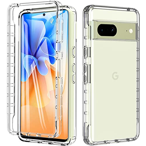 BESINPO Coque Pixel 7, Coque pour Google Pixel 7, avec Protection écran Souple Silicone TPU Back Protection intégrale à 360° Bumper Antichoc Case Étui Housse Protection pour Pixel 7 5G (Transparente) Cover