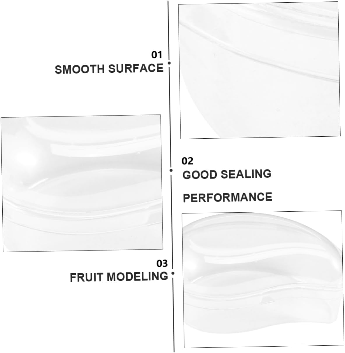 Luxshiny Transparent Mango Shaped Cake Box 5.12 Inch Clear Plastic Cupcake Container with Leak-Resistant Buckle Closure for Fruit Candy Snacks Party Food Storage