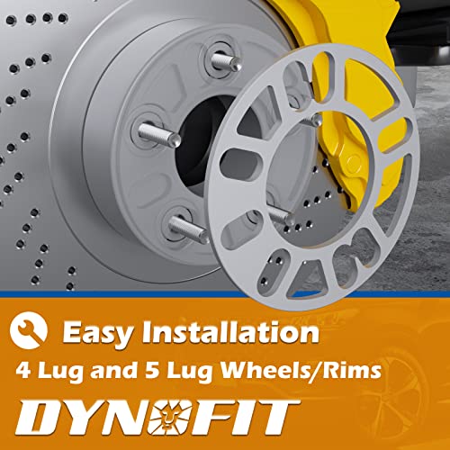 Dynofit Universal 5Mm Wheel Spacers For 98-120 Multiple Bolts Pattern, Pack Of 2 Thin Aluminum Shims Hubcentric Spacer For 4 Lug And 5 Lug Wheels/Rims Fit For Dodge Ford Jeep Nissan Honda #TOP2