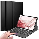 Fintie Tastatur Hülle für Samsung Galaxy Tab S8 11 Zoll 2022 /S7 11 Zoll 2020, Deutscher Tastatur mit Touchpad Magnetisch Abnehmbarer Keyboard Cover, Schwarz
