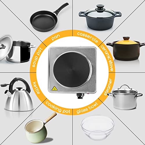 Hot Plate For Melting Chocolate, Portable Electric Stove For Candle Making, Portable Hot Plates For Cooking Keeps Moka Pot And Food Warm, Adjustable Temperature Control, Easy To Clean For Rv, Camping #TOP2