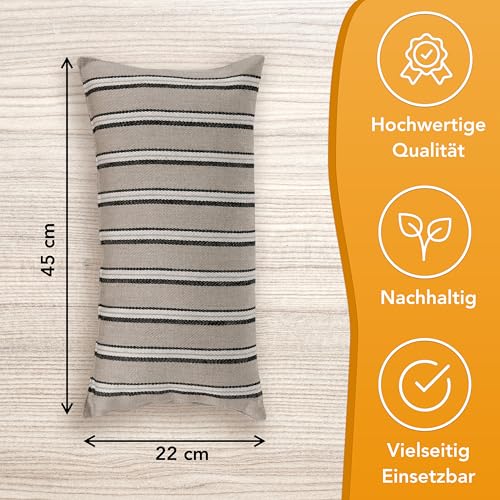 Cojín de sauna transpirable 100% lino de 9 rayas gris Moika 3