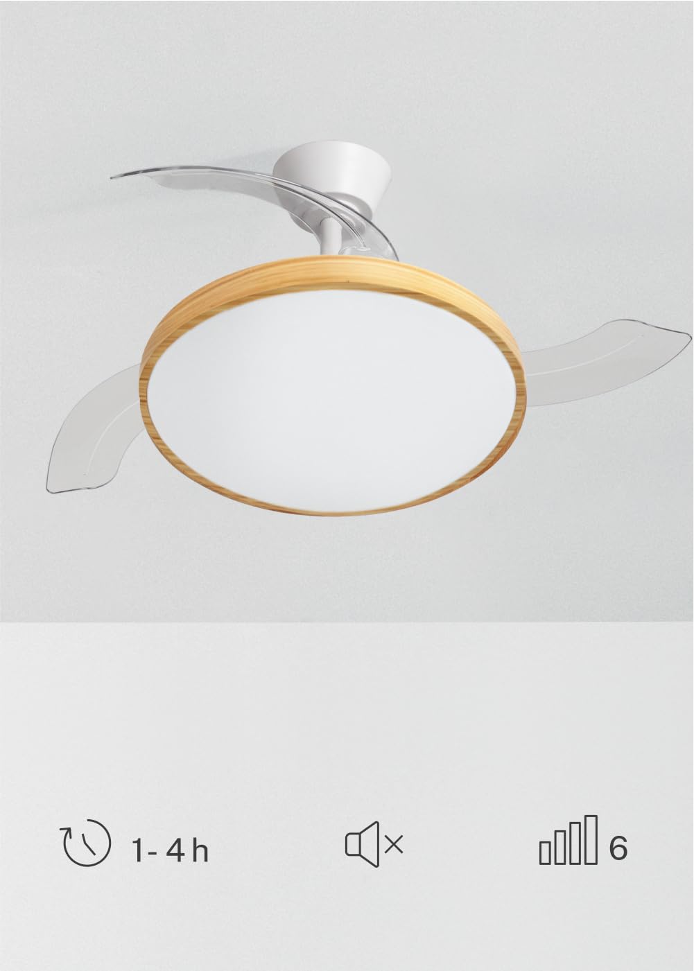 CREATE Wind Clear Studio M/plafondventilator Met Zandlicht Wandbesturing En Afstandsbediening 40 W Timer Oe 108 Cm Intrekbare Vleugels 3 Lichttemperaturen Zomer Winterfunctie 2397722270