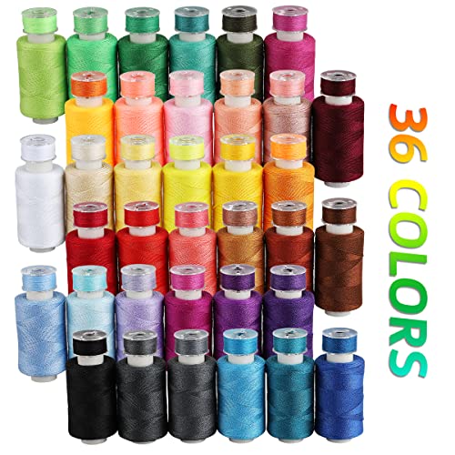 image for Blibly 72Pcs Bobbins Sewing Thread Kits, 500 Yards Per Polyester Threa